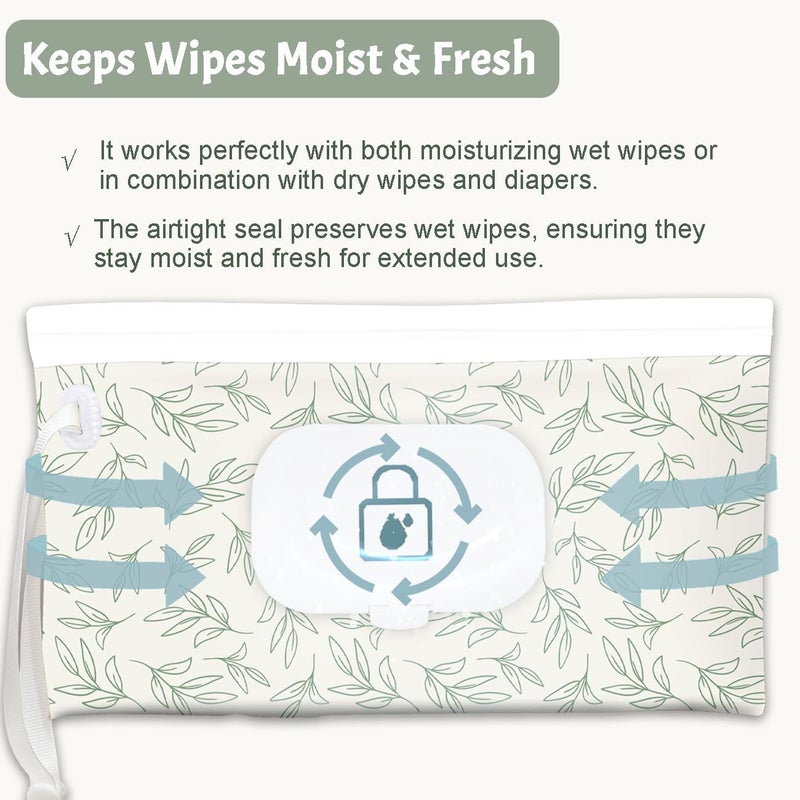 cephira Baby wipes dispenser，portable baby wipes holder for outdoor, Refillable baby wipes container, on the go wet wipe pouch for travel, resuable wipes dispenser for hiking (sage) - Image 2